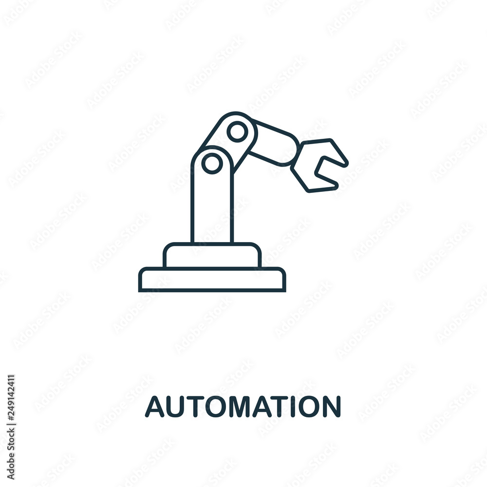 Poster automation icon. thin line style industry 4.0 icons collection. ui and ux. pixel perfect automation 