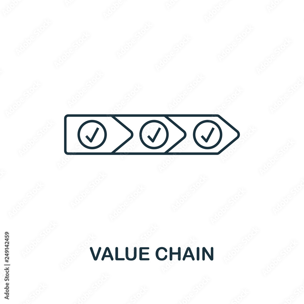 Poster value chain icon. thin line style industry 4.0 icons collection. ui and ux. pixel perfect value chai