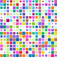 The mosaic of a bright colorful squares on a white background. 
