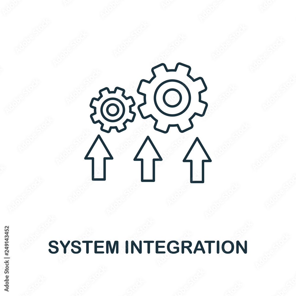 Poster system integration icon. thin line style industry 4.0 icons collection. ui and ux. pixel perfect sys