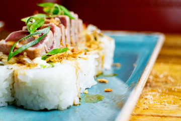 Sushi mit Fleisch, Restaurant