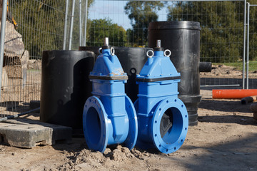 Fototapeta na wymiar new sewage valves 