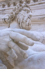 Fototapeta na wymiar Statue of river god of the Tiber - Rome Italy