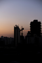 Naklejka premium Sao Paulo city silhouette sunset portrait
