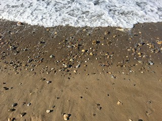 Sand on a beach in Crete, Greece