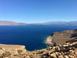 view of the sea and beach in Crete, Greece