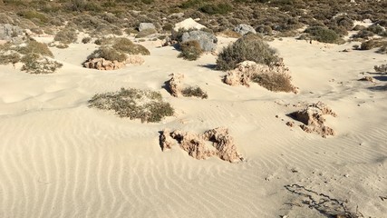 Sand on a beach in Crete, Greece