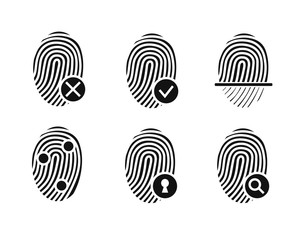 Fingerprint icons set. Vector.