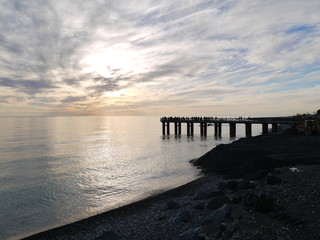 Fototapeta premium pier at sunset