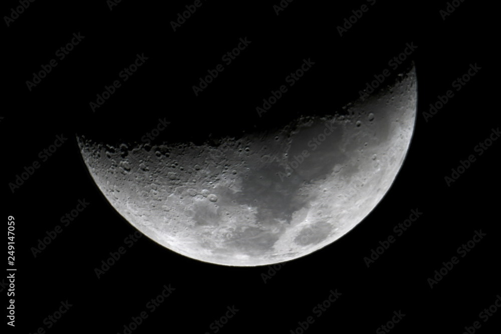 Canvas Prints craters in details on the moon in the black space taken with large diameter telescope.