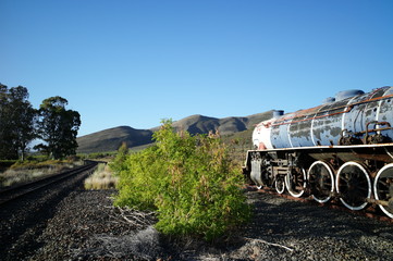 old locomotive on siding