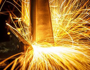 Industrial welding robot automotive in factory