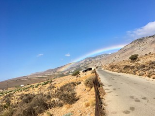 Rainbow in the mountains of Crete, Greece