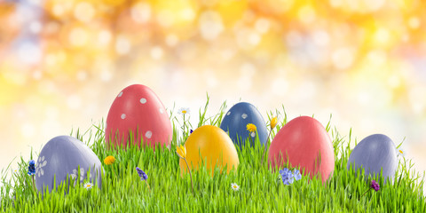 Easter holiday background with copy space