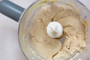 Recipe of Chicken diet muffins baked in the oven. Ingredients for eco healthy protein snacks - chicken breast, flour, pepper, paprika, corn, egg. Proper, healthy food concept.