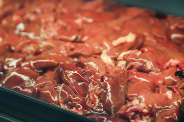 fresh raw meat chicken liver
