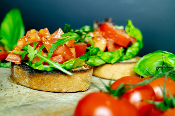 Bruschetta Brot mit Tomaten