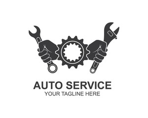 wrench icon vector of automotive service illustration
