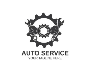 wrench icon vector of automotive service illustration