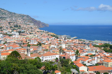 Naklejka na ściany i meble Panoramic view of Funchal, Madeira
