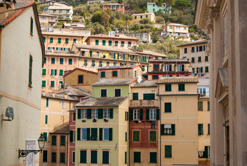 Colorful houses seen from the terrace of the main church