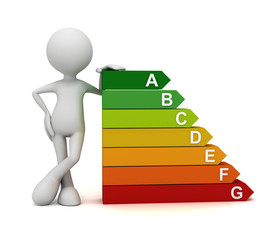 energy efficiency bar chart concept  3d illustration