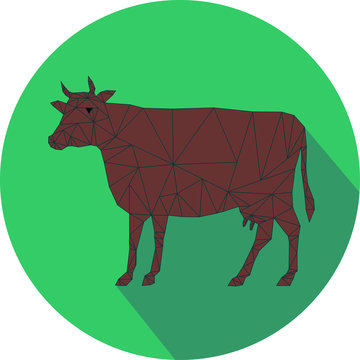 Cow icon in modern flat style for web, graphic and mobile design vector eps 10