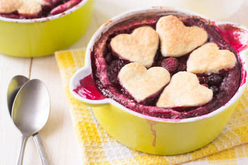 Berry cake with hearts