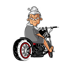 Grandma Motorcycle Ladybiker