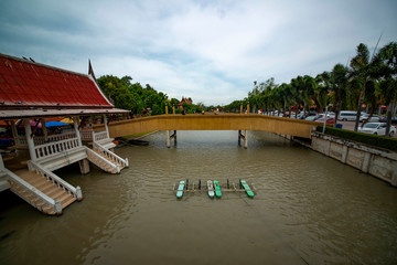 Naklejka premium Wat Yai Chai Mongkhon Temple in Ayutthaya, Thailand