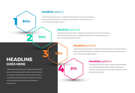 Infographic Layout with Hexagon Elements