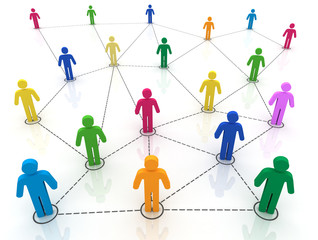 people network connections 3d illustration