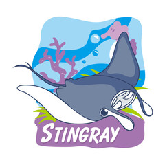 Stingray Cartoon sea  