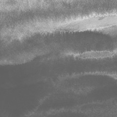 Silver with gray ink and watercolor textures on white paper background. Paint leaks and ombre effects. Hand painted abstract image.