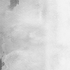 Silver with gray ink and watercolor textures on white paper background. Paint leaks and ombre effects. Hand painted abstract image.
