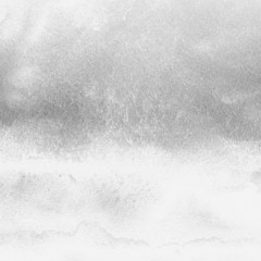 Silver with gray ink and watercolor textures on white paper background. Paint leaks and ombre effects. Hand painted abstract image.