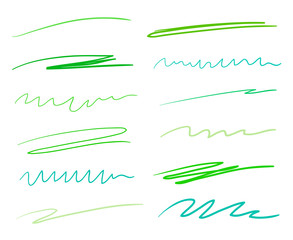 Obraz premium Hand drawn underlines on white. Colored backgrounds with array of lines. Chaotic patterns. Colorful illustration. Sketchy elements