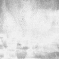 Silver with gray ink and watercolor textures on white paper background. Paint leaks and ombre effects. Hand painted abstract image.