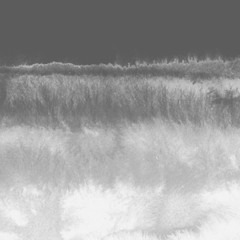 Silver with gray ink and watercolor textures on white paper background. Paint leaks and ombre effects. Hand painted abstract image.