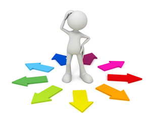 direction choice concept  3d illustration