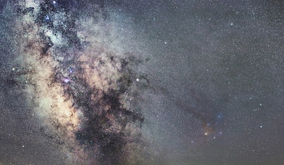 Starry sky with millions of stars, Milky Way galaxy, Antares Region