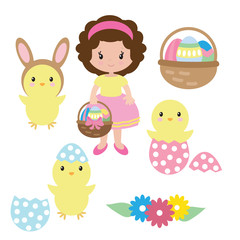 Naklejka premium Easter egg hunt clip art