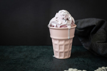 Peppermint Gelato with Chocolate Drizzle