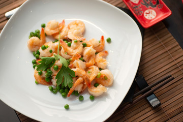 sauteed shrimp salt and pepper with beans elegant chinese japanese restaurant