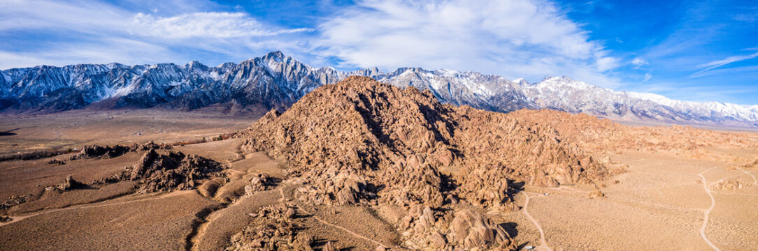 Aerial View of Mount Whitney Lone Pine, CA Eastern Sierra Nevada Alabama Hills