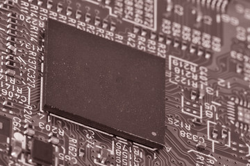 Printed circuit board close up for background