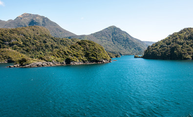 Sea entry into Dusky Sound in Fiordland National Park in the South Island of New Zealand - 249162441