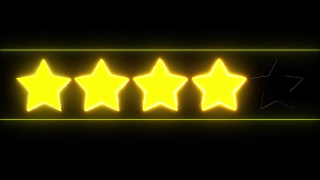 Four Star Review / Rating - Overlay on Black-Version