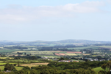 Fototapeta na wymiar View of the English Cornish countryside. Cornwall, UK