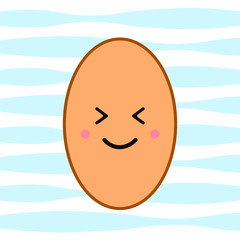 Creative vector cute egg is dreaming. Illustration in kawaii style.